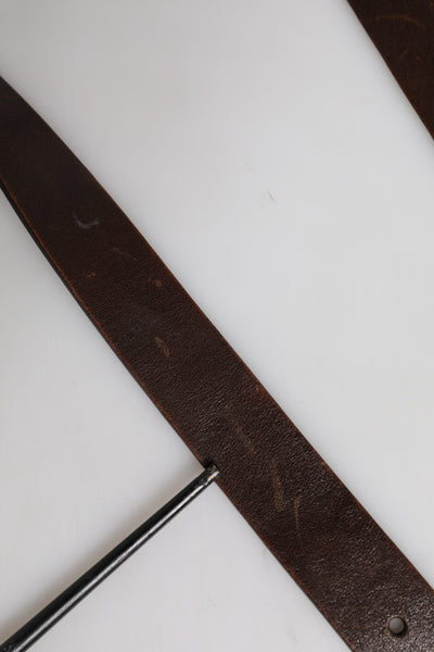 Dolce & Gabbana Brauner Ledergürtel mit klassischer Metall-Logo-Schnalle