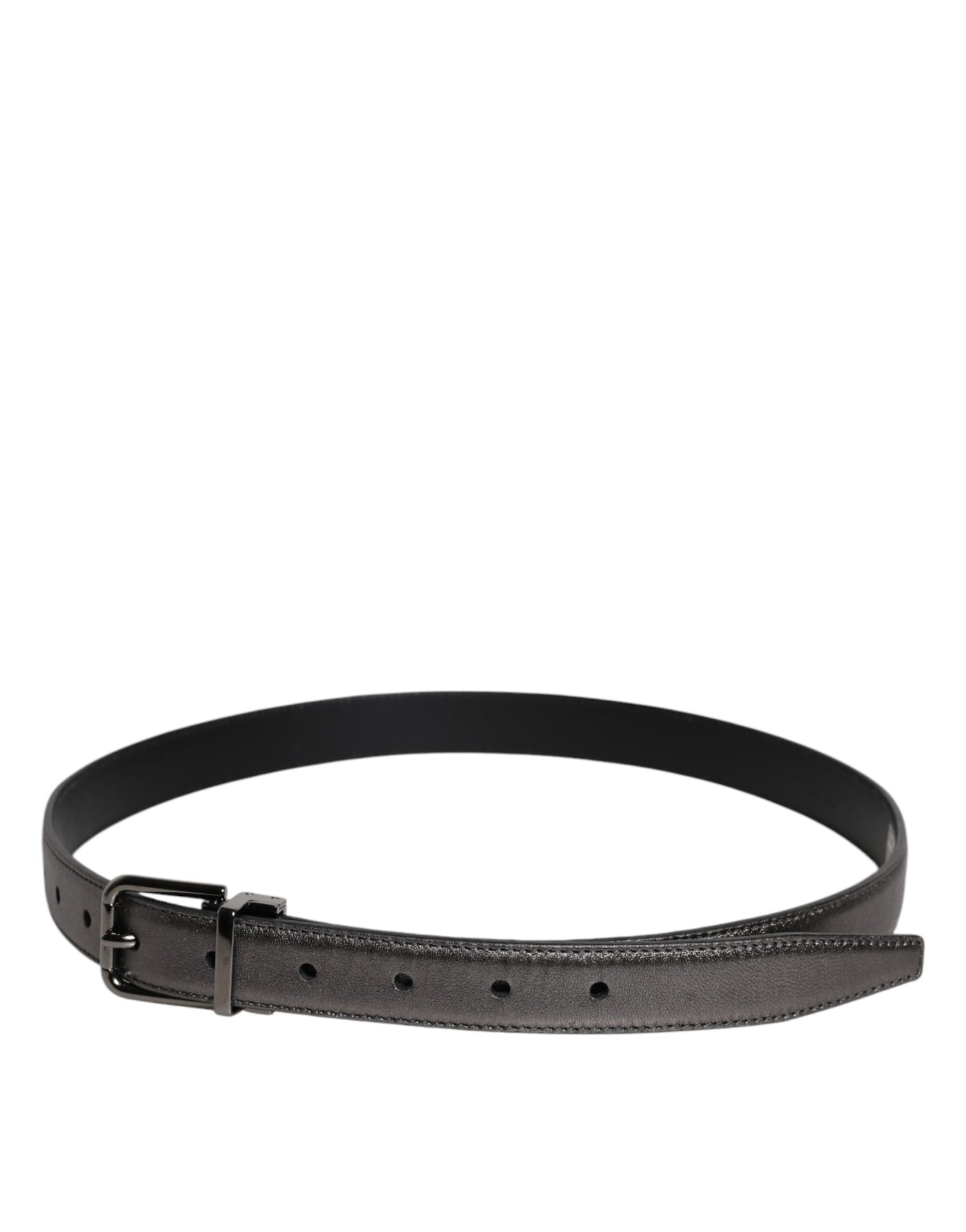 Dolce & Gabbana Schwarzer Leder-Gürtel mit klassischer Metall-Logo-Schnalle