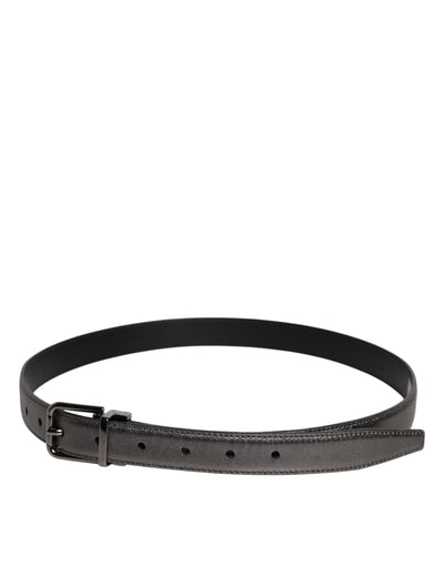 Dolce & Gabbana Schwarzer Leder-Gürtel mit klassischer Metall-Logo-Schnalle