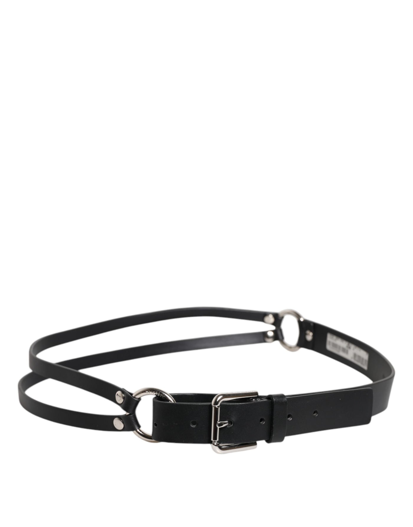 Dolce & Gabbana Schwarzer Leder-Gürtel mit klassischer Metall-Logo-Schnalle