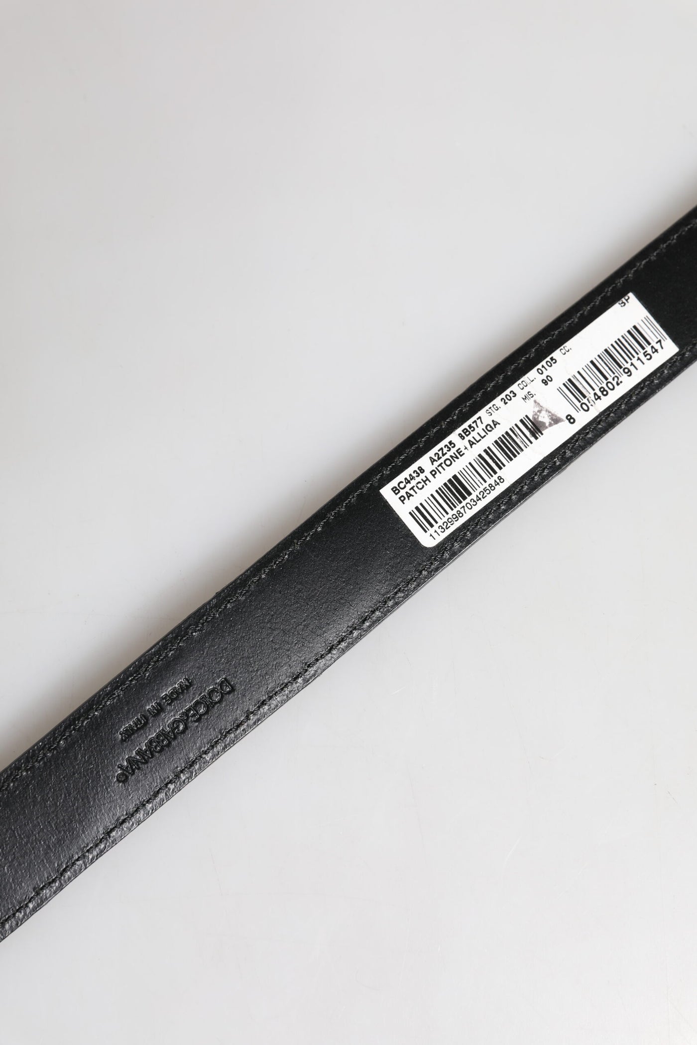 Dolce & Gabbana Schwarzer Exotenleder-Gürtel mit Metall-Logo-Schnalle