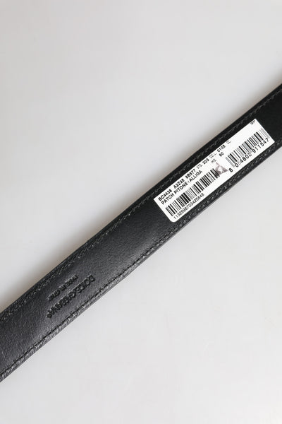 Dolce & Gabbana Schwarzer Exotenleder-Gürtel mit Metall-Logo-Schnalle