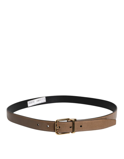 Dolce & Gabbana Brauner Ledergürtel mit klassischer Metall-Logo-Schnalle