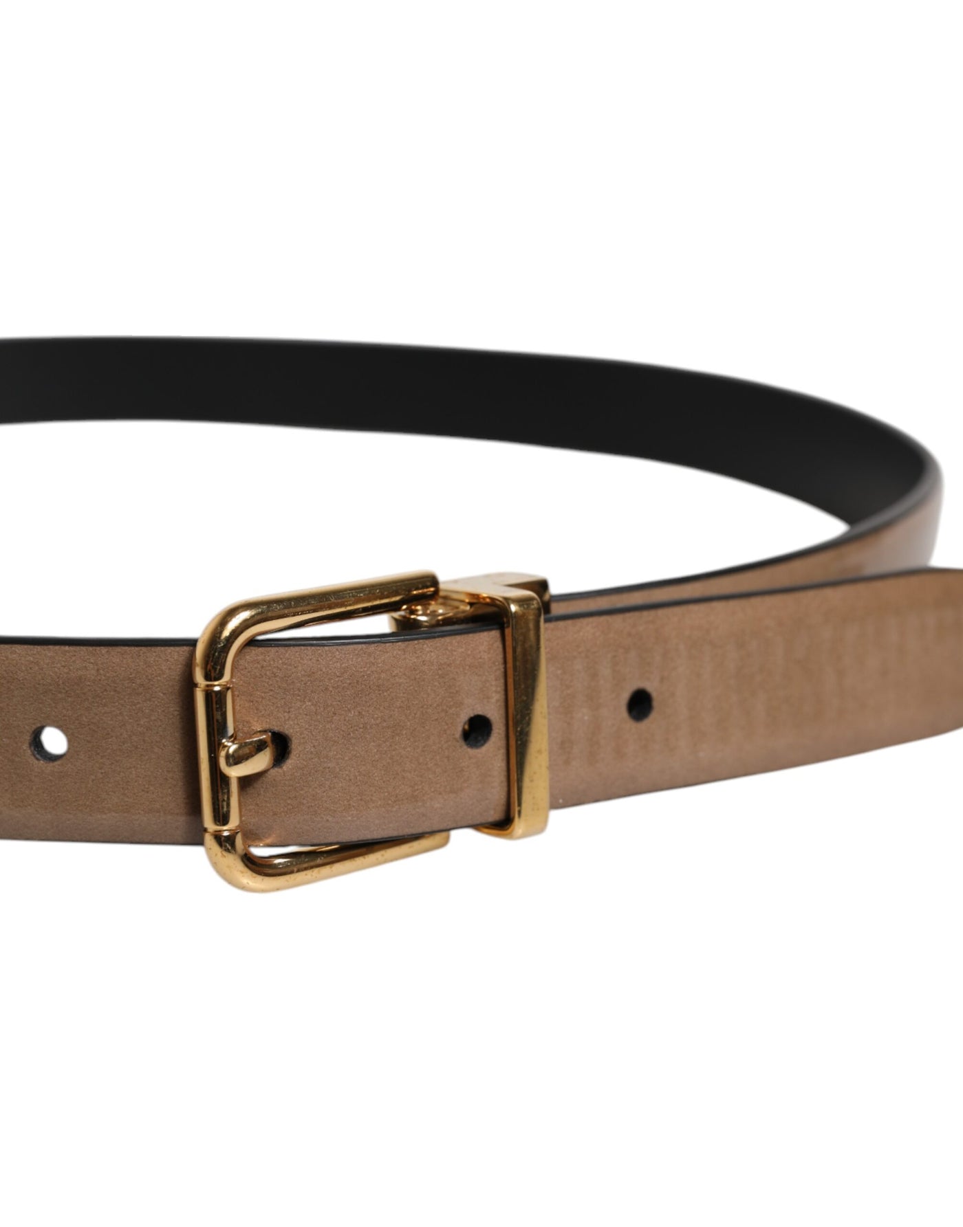 Dolce & Gabbana Brauner Ledergürtel mit klassischer Metall-Logo-Schnalle