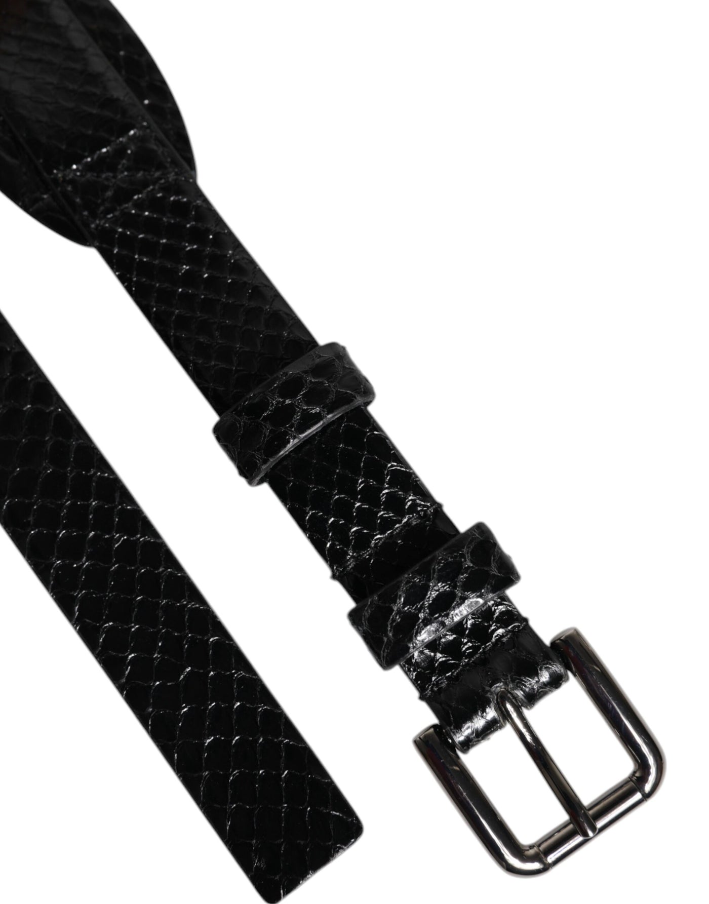 Dolce & Gabbana Schwarzer Leder-Gürtel mit klassischer Metall-Logo-Schnalle