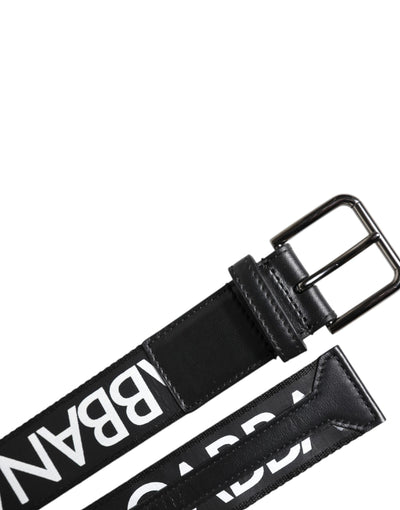 Dolce & Gabbana Schwarzer Leder-Gürtel mit klassischer Metall-Logo-Schnalle