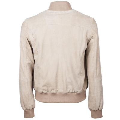 Emilio Romanelli Beige Kalbsleder Herren Jacke