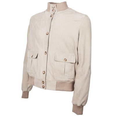 Emilio Romanelli Beige Kalbsleder Herren Jacke