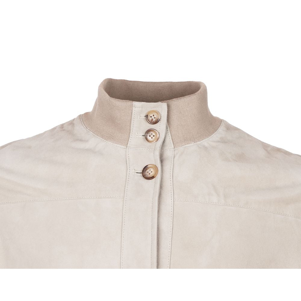 Emilio Romanelli Beige Kalbsleder Herren Jacke