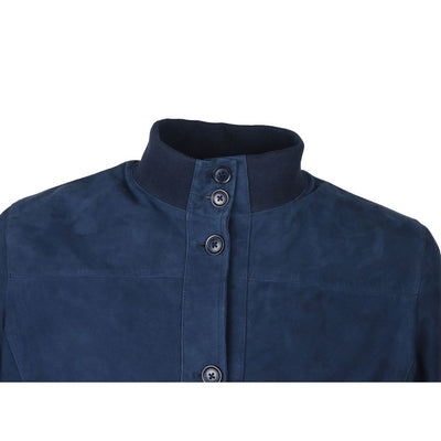 Emilio Romanelli Blaue Kalbsleder Herren Bomberjacke