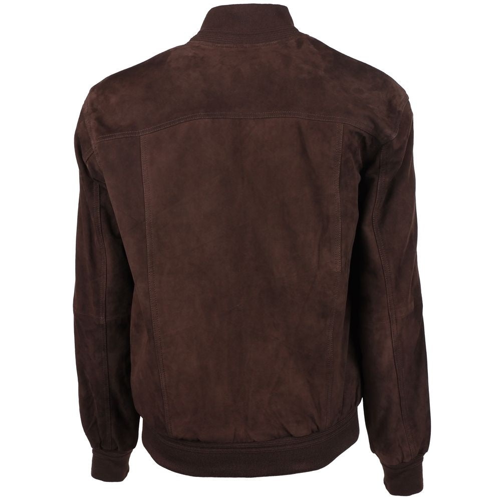 Emilio Romanelli Jacke aus braunem Kalbsleder