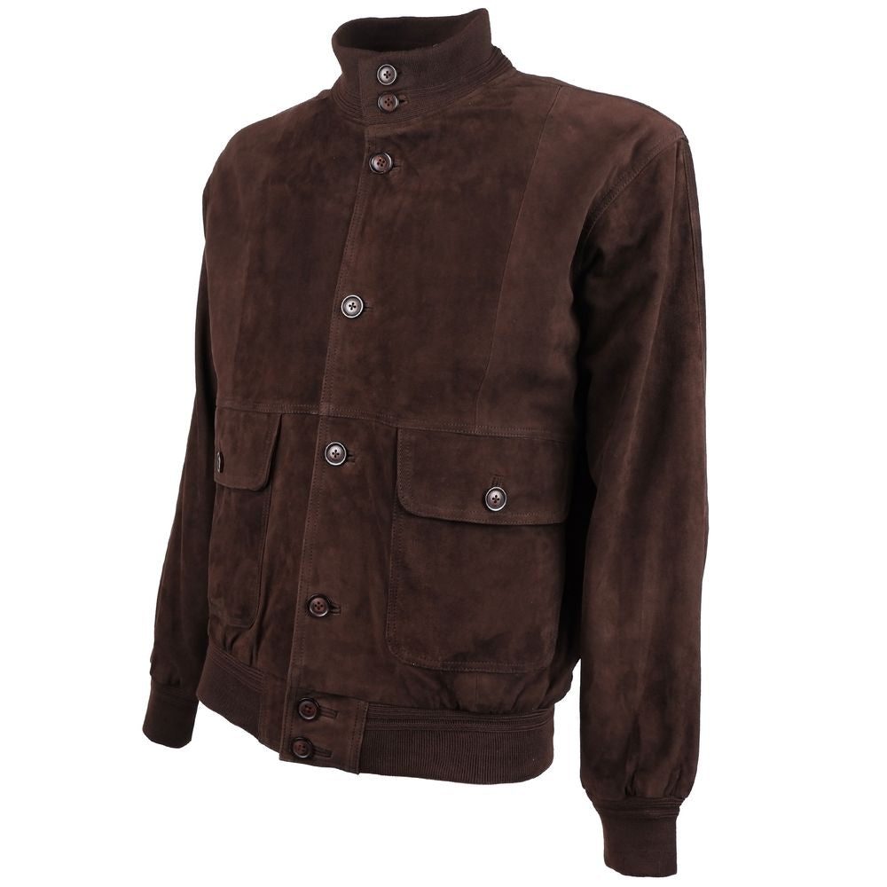 Emilio Romanelli Jacke aus braunem Kalbsleder