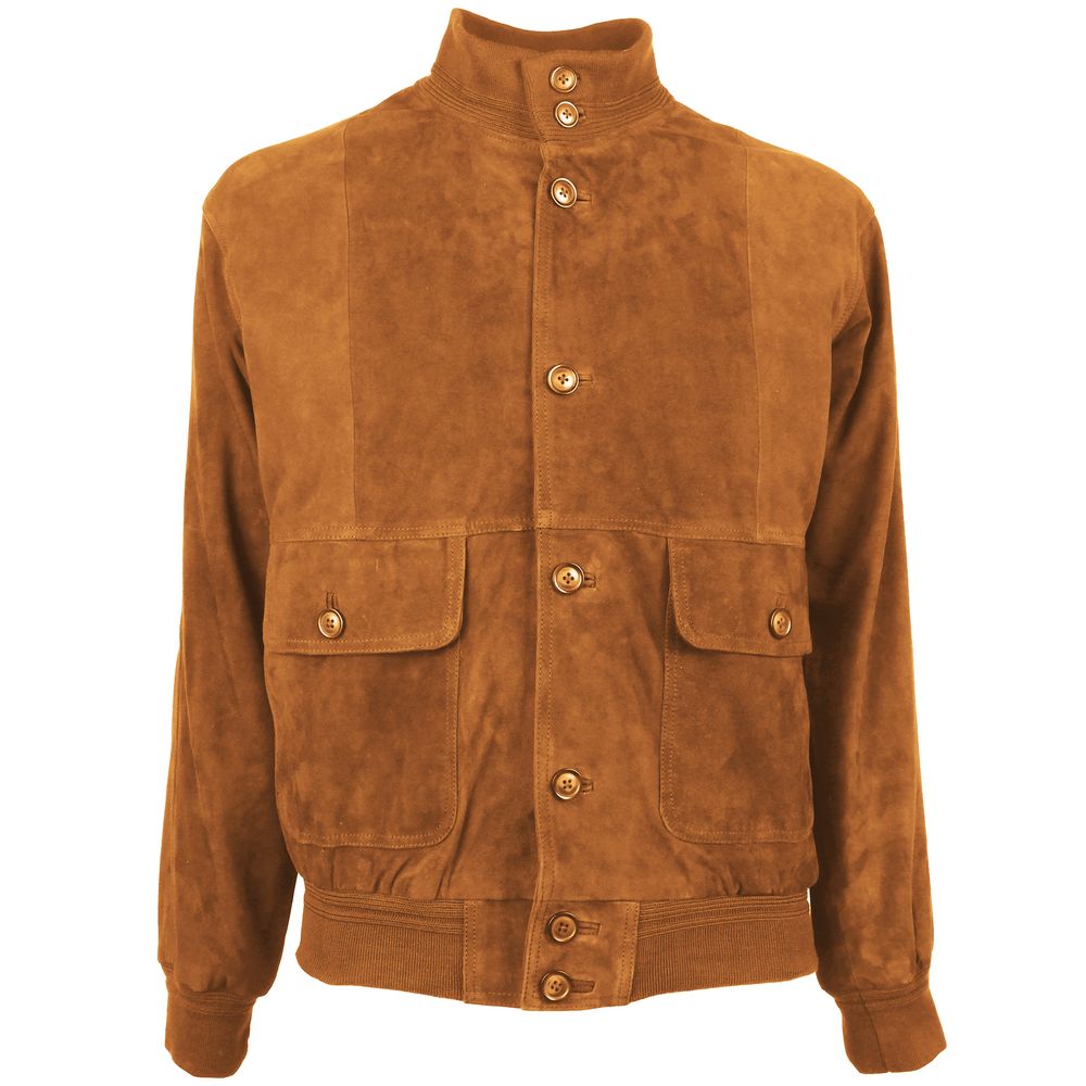 Emilio Romanelli Jacke aus braunem Kalbsleder