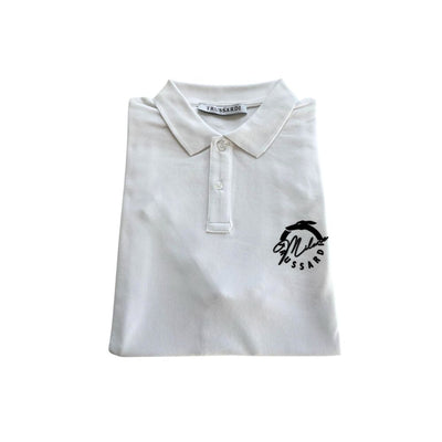 Trussardi Beachwear Weißes Baumwoll-Poloshirt für Männer