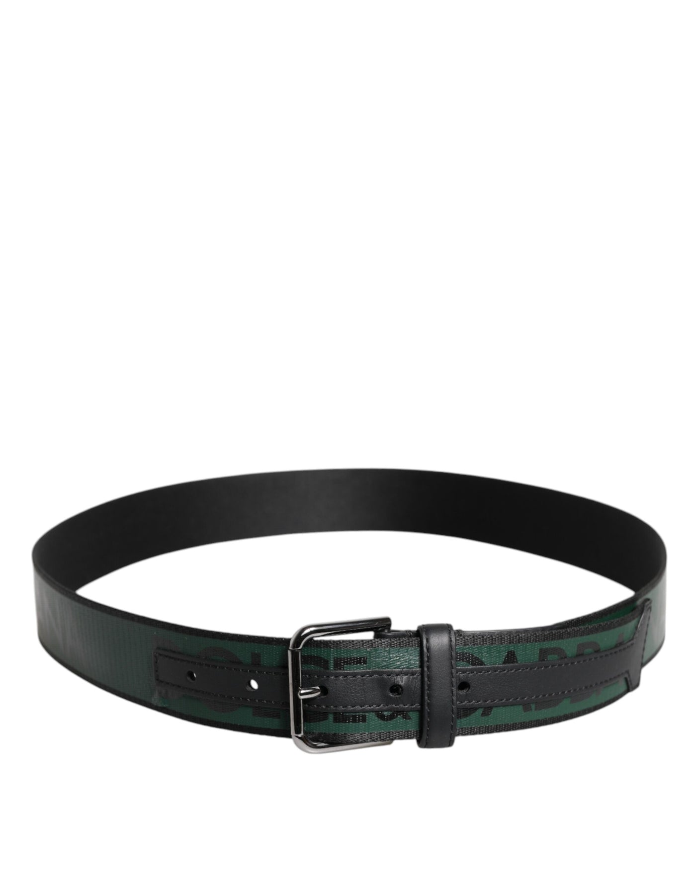Dolce & Gabbana Grün Schwarz Klassisch Metall Logo Schnalle Gürtel