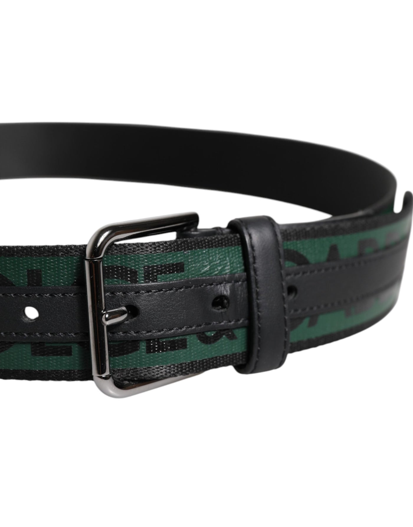 Dolce & Gabbana Grün Schwarz Klassisch Metall Logo Schnalle Gürtel