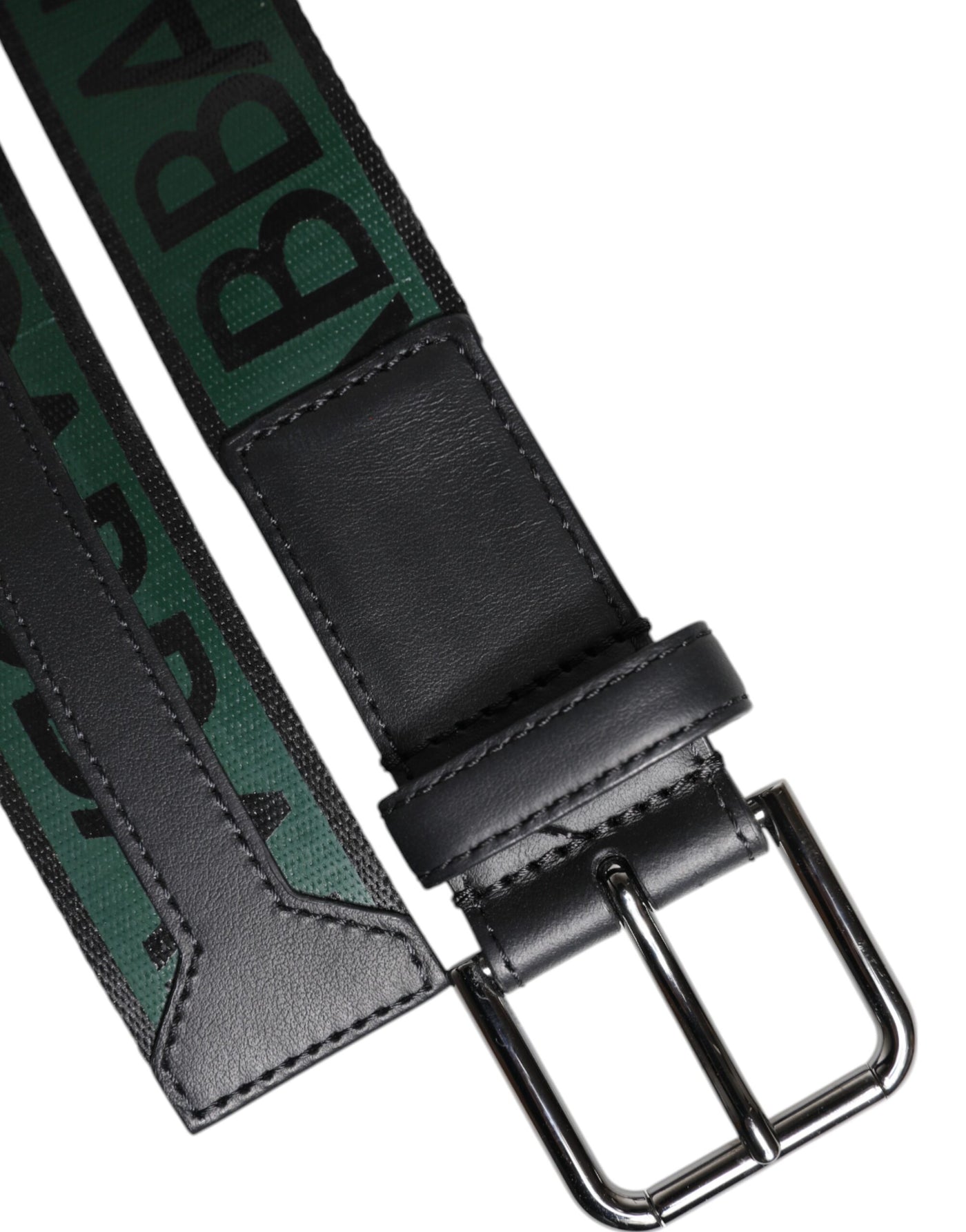 Dolce & Gabbana Grün Schwarz Klassisch Metall Logo Schnalle Gürtel