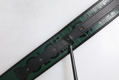 Dolce & Gabbana Grün Schwarz Klassisch Metall Logo Schnalle Gürtel