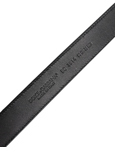 Dolce & Gabbana Klassischer Gürtel mit Metallschnalle aus schwarzem Kalbsleder