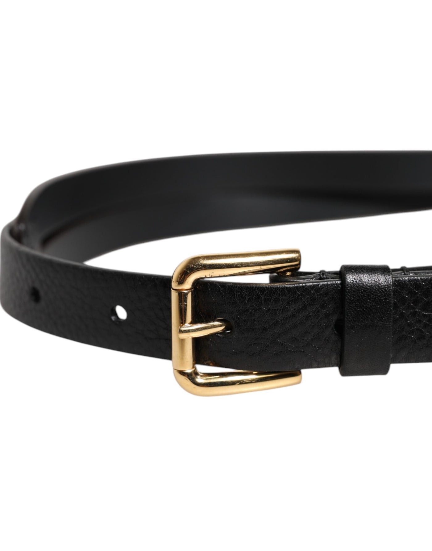 Dolce & Gabbana Schwarzer Leopardengürtel mit goldener Metallschnalle