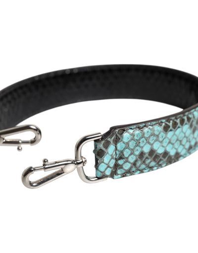 Dolce & Gabbana Schwarz Blau Exotische Ledertasche Schulterriemen
