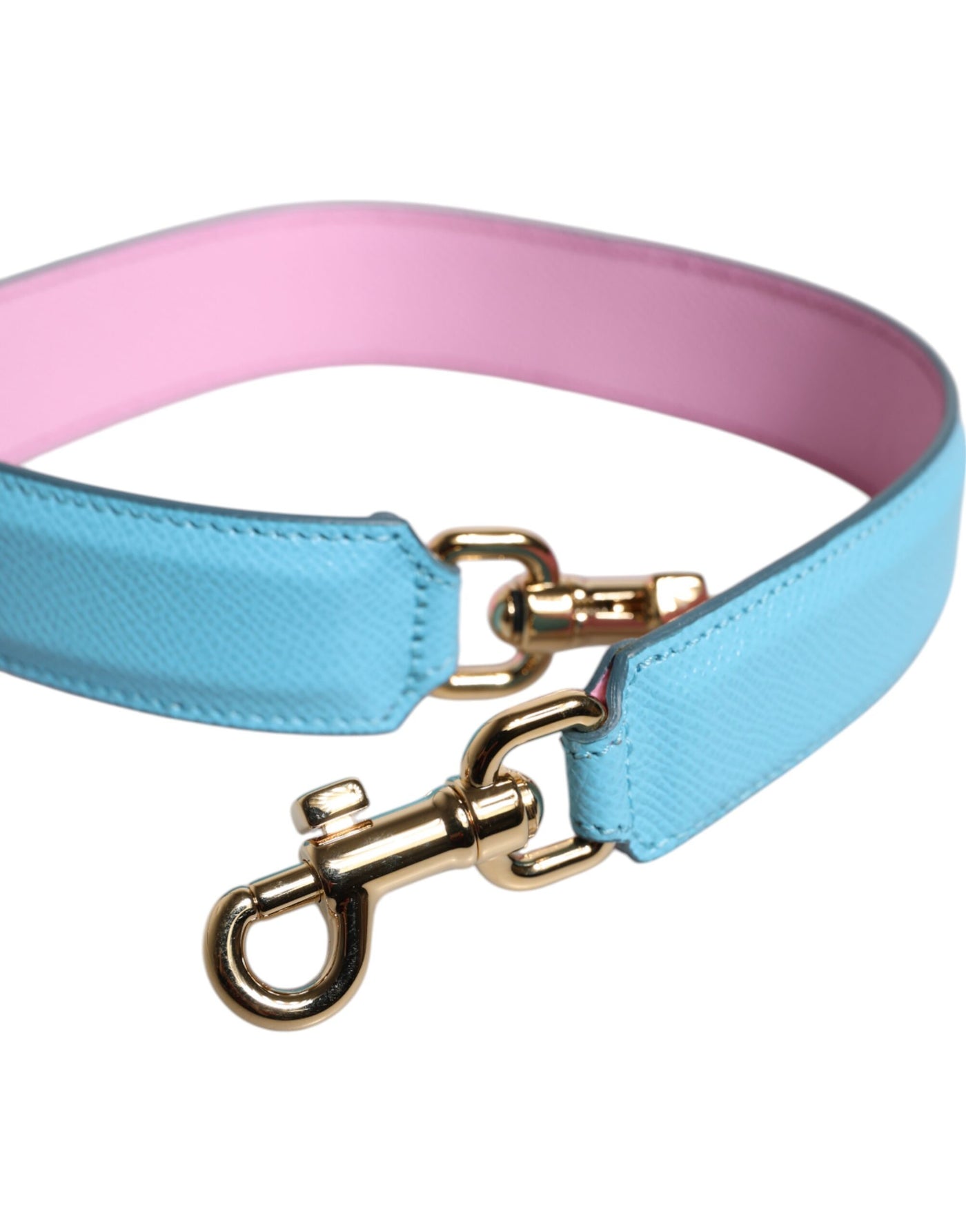 Dolce & Gabbana Pinke blaue Ledertasche mit Griff und Schulterriemen