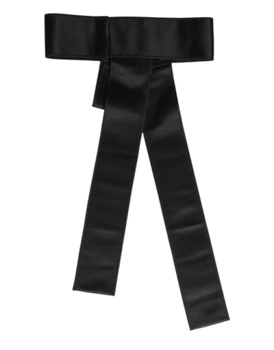 Dolce & Gabbana Schwarzer breiter Satin-Taillengürtel