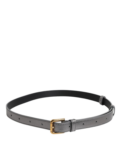Dolce & Gabbana Silberne Logo-Gravur Metall Gürtelschnalle