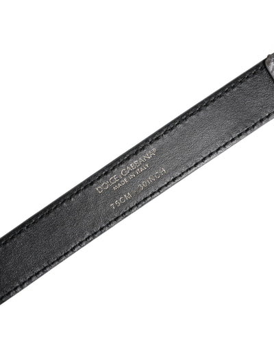 Dolce & Gabbana Silberne Logo-Gravur Metall Gürtelschnalle