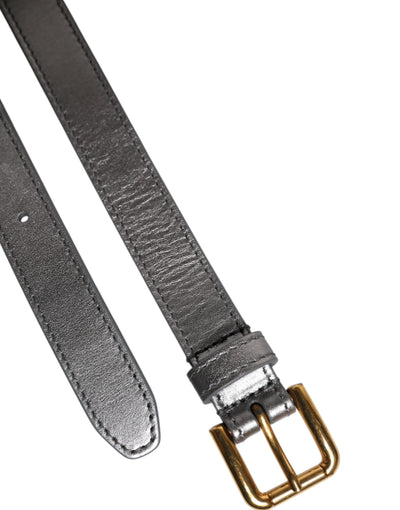 Dolce & Gabbana Silberne Logo-Gravur Metall Gürtelschnalle
