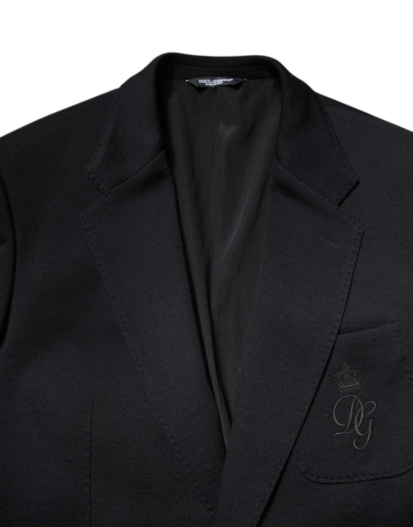 Dolce & Gabbana Schwarze Wolle Slim Fit Mantel Blazer Jacke Anzug