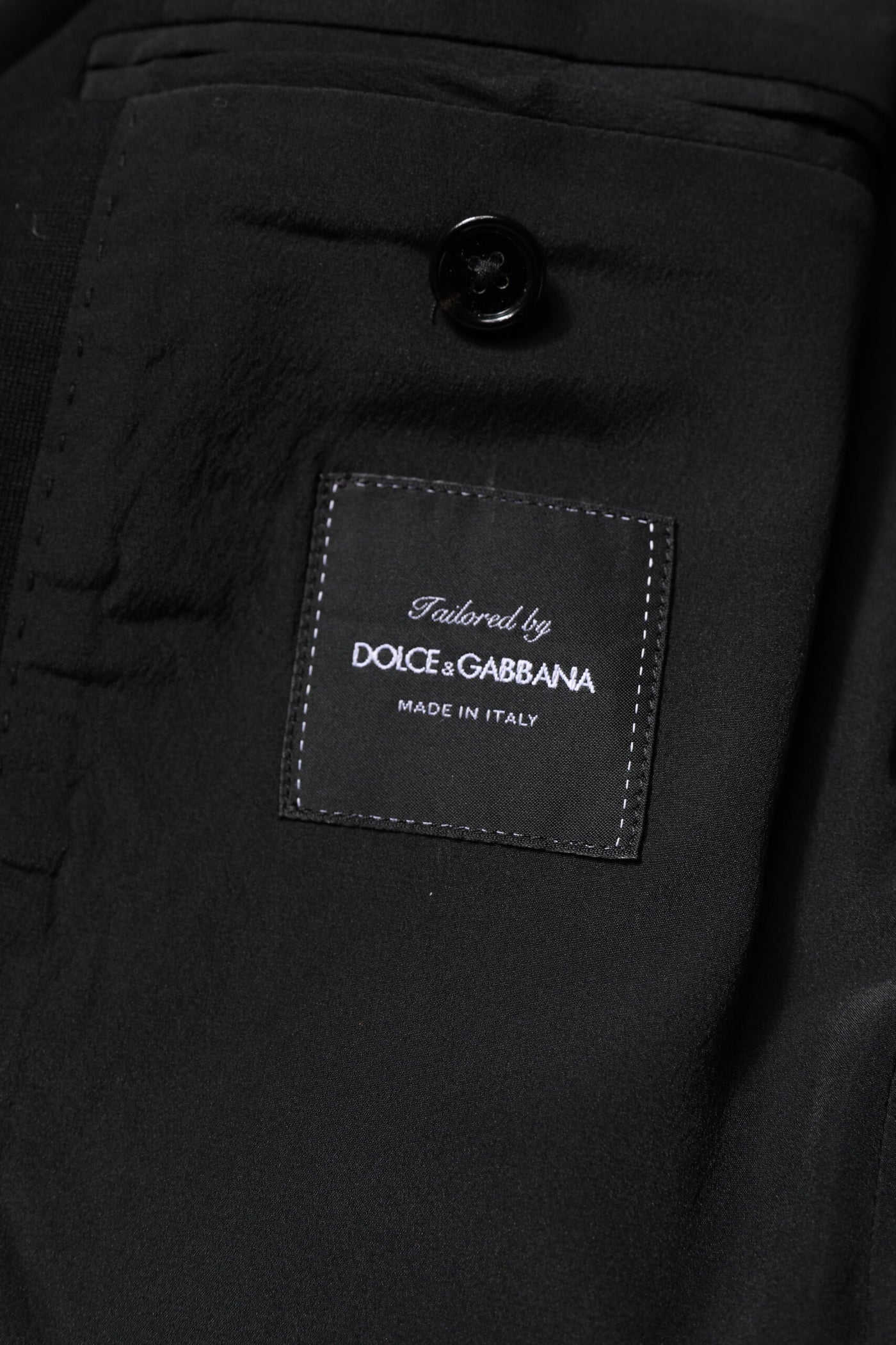 Dolce & Gabbana Schwarze Wolle Slim Fit Mantel Blazer Jacke Anzug