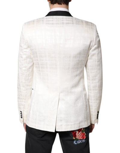 Dolce & Gabbana Weiß Schwarz Einreihiger Mantel Blazer Anzug