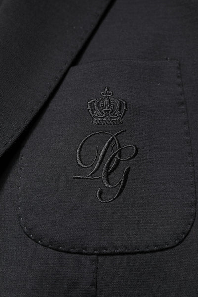 Dolce & Gabbana Schwarzer einreihiger Herrenmantel Blazer Anzug