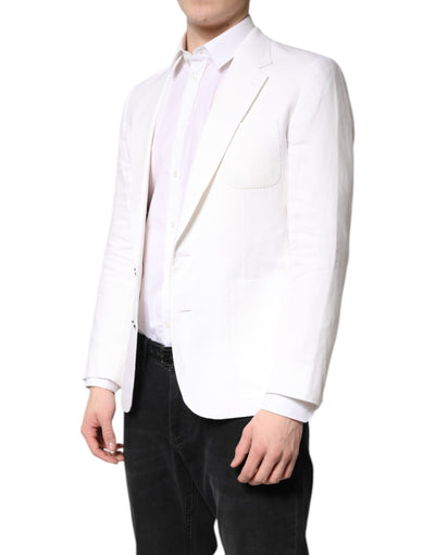 Dolce & Gabbana Weißer einreihiger Herrenmantel Blazer Anzug