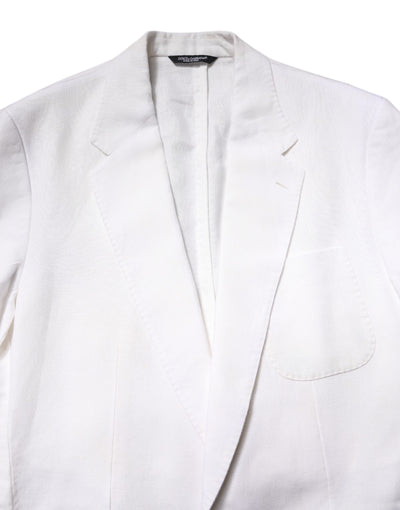 Dolce & Gabbana Weißer einreihiger Herrenmantel Blazer Anzug