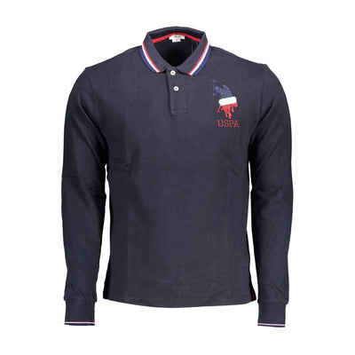 U.S. POLO ASSN. Blaues Baumwoll-Poloshirt für Männer