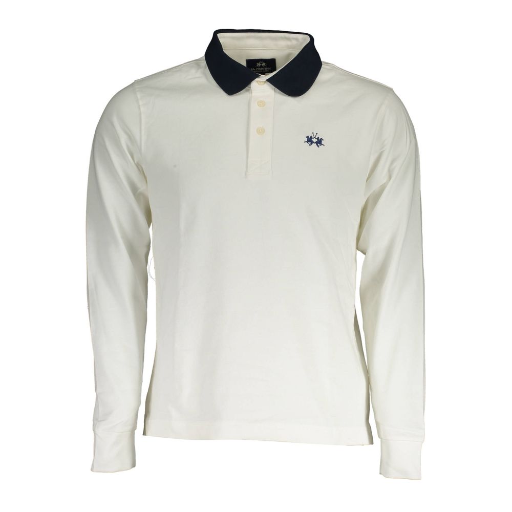 La Martina Weißes Baumwoll-Poloshirt für Männer