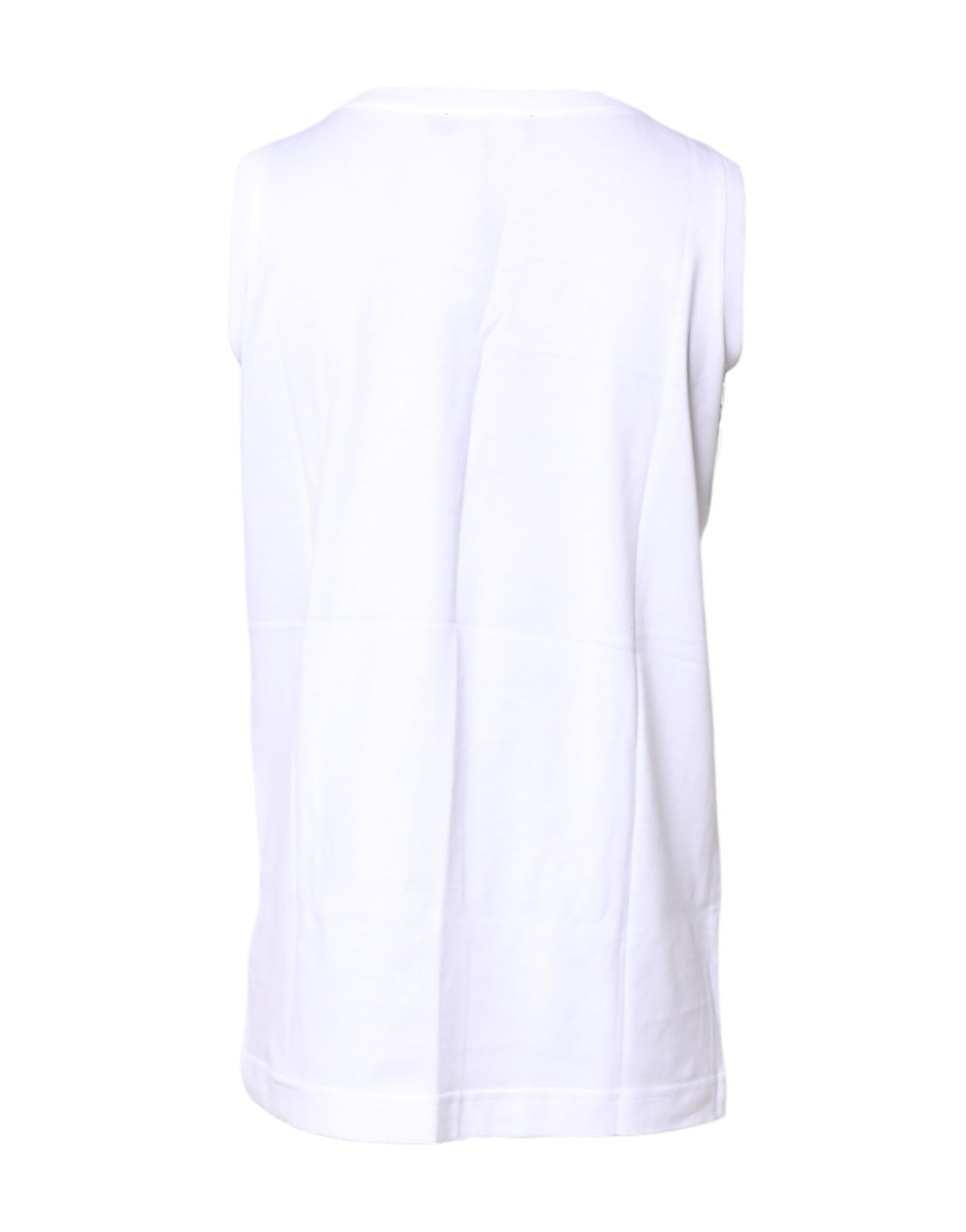 Dolce & Gabbana Weißes ärmelloses T-Shirt mit Rundhalsausschnitt aus Baumwolle