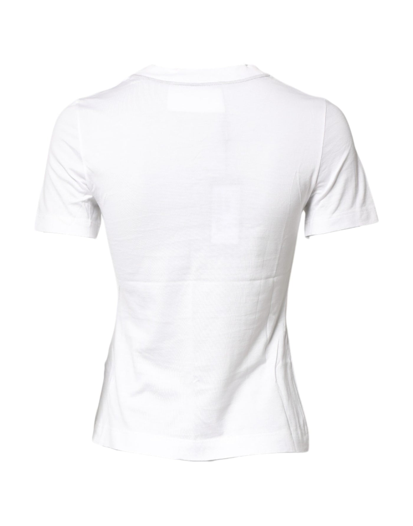 Dolce & Gabbana Weißes T-Shirt mit Rundhalsausschnitt und Grafikdruck aus Baumwolle