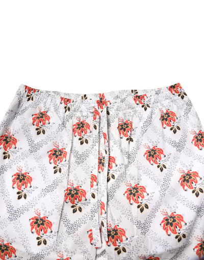 Dolce & Gabbana Multicolor Floral Print Baumwolle Pyjama Set Nachtwäsche