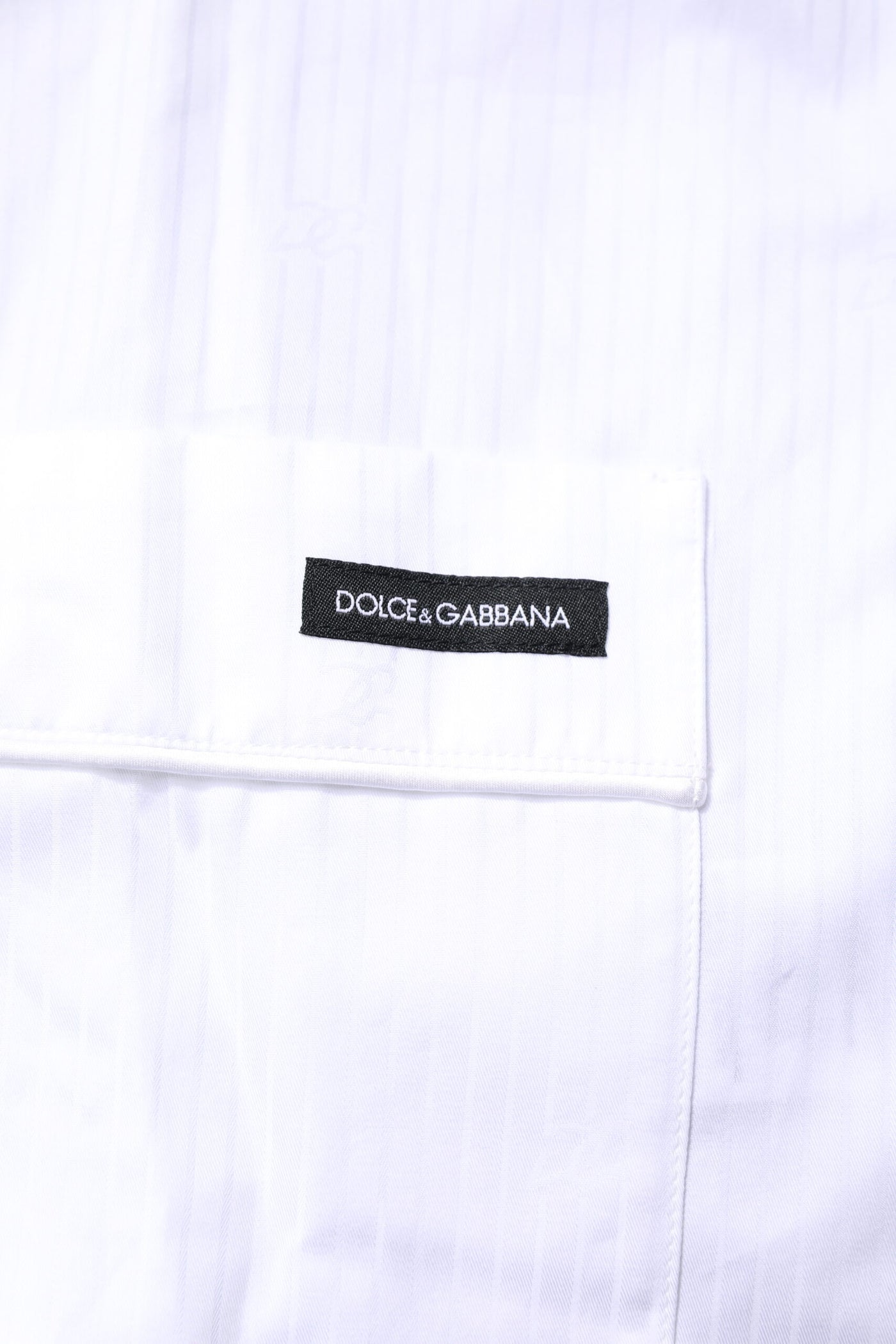 Dolce & Gabbana Weißes Baumwollhemd Hose Pyjama Set Schlafanzug