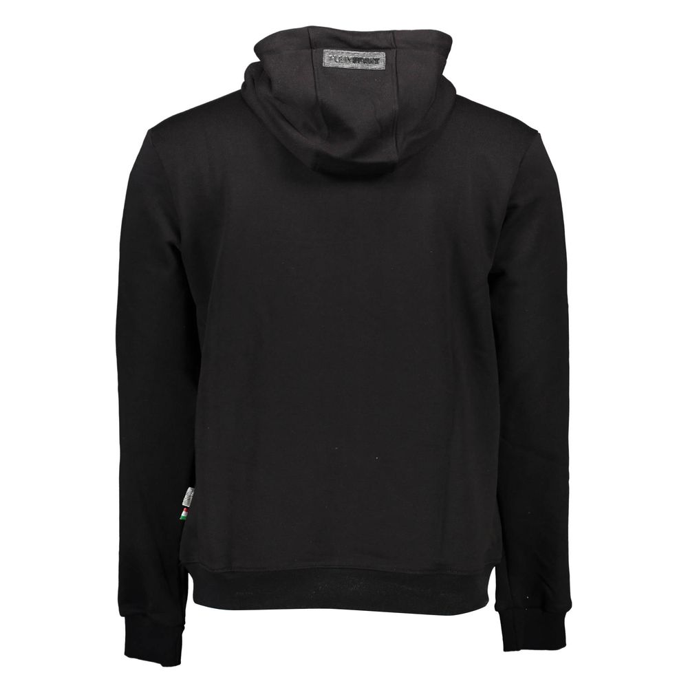 Plein Sport Schwarzer Baumwollpullover mit Kapuze für Männer