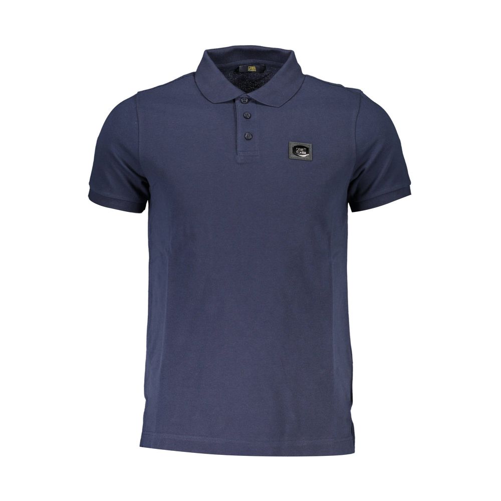 Cavalli Class Blaues Baumwoll-Poloshirt für Männer