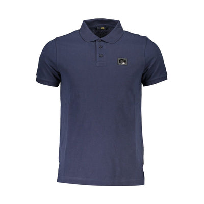 Cavalli Class Blaues Baumwoll-Poloshirt für Männer
