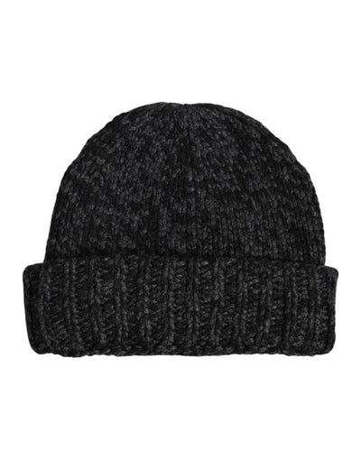 Dolce & Gabbana Graue Kaschmir-Strickmütze Winter Beanie