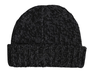 Dolce & Gabbana Graue Kaschmir-Strickmütze Winter Beanie