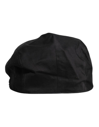 Dolce & Gabbana Schwarzer Baumwolle Newsboy Capello Cabbie Hut