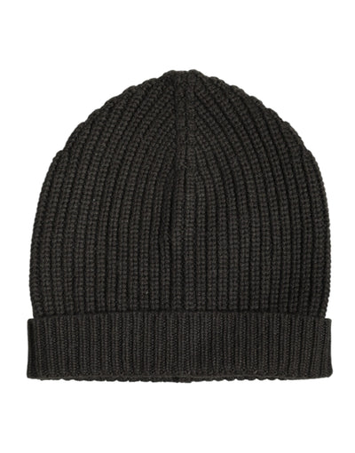 Dolce & Gabbana Dunkelgraue Kaschmir-Strickmütze Winter Beanie