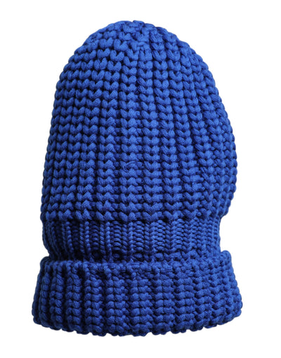 Dolce & Gabbana Wintermütze aus blauer Wolle gestrickt